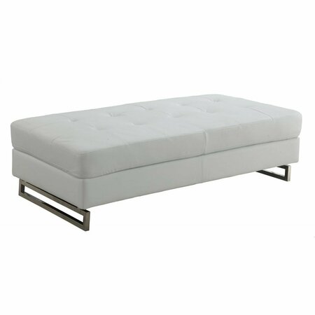 HOMEROOTS White Ottoman 63 x 32 x 19 in. 366201